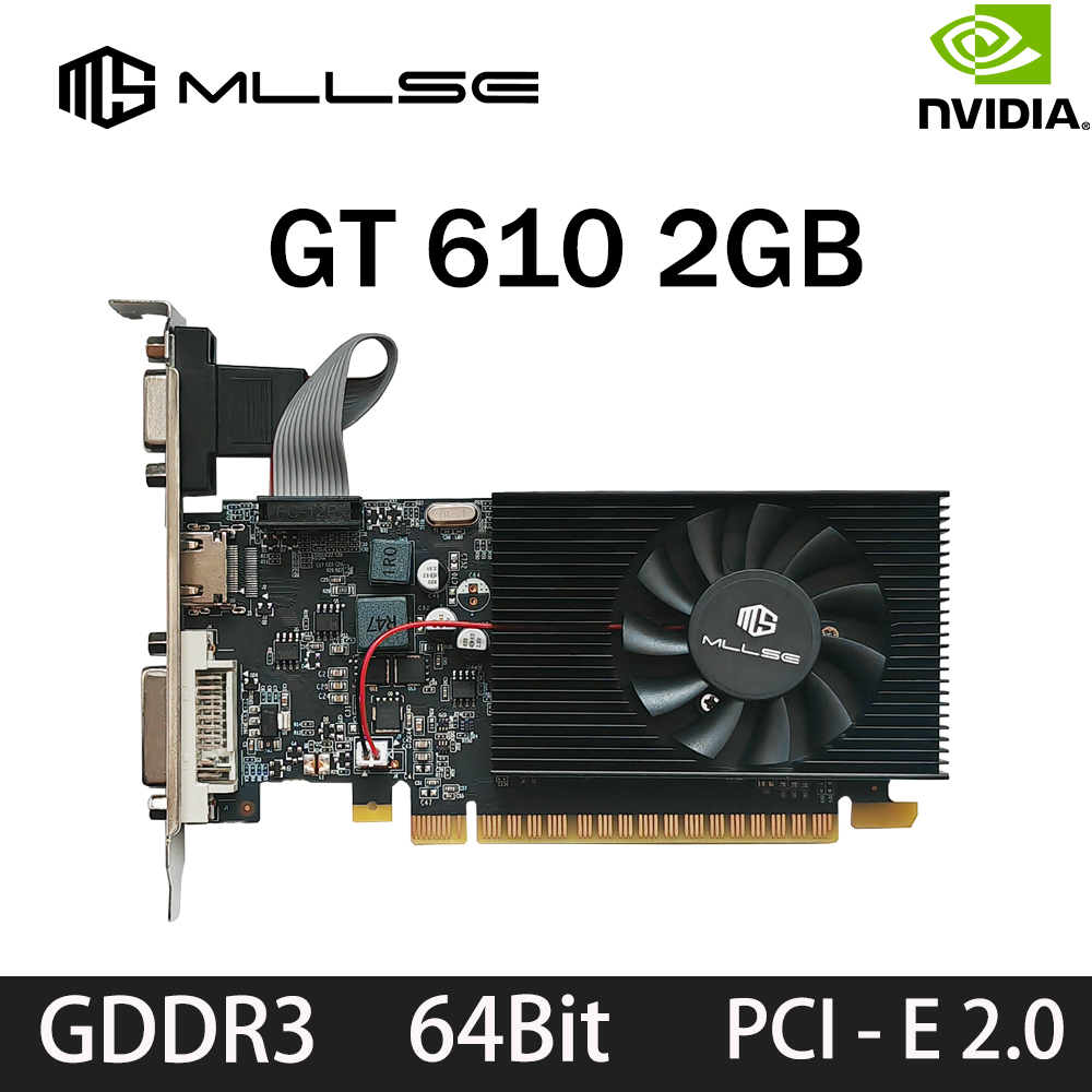 Pc Gaming Graphics Card - Tarjeta gráfica MLLSE GT 610 2GB